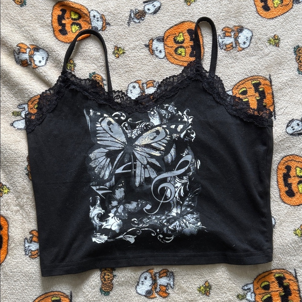 Y2K inspired butterfly tank top